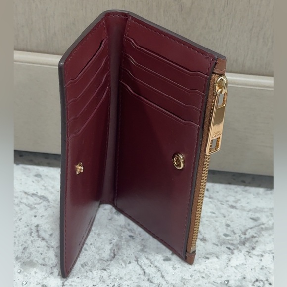 Marc Jacobs Leather Card Wallet Continental Cognac Brown Wallet AUTHENTIC NEW - Picture 15 of 15